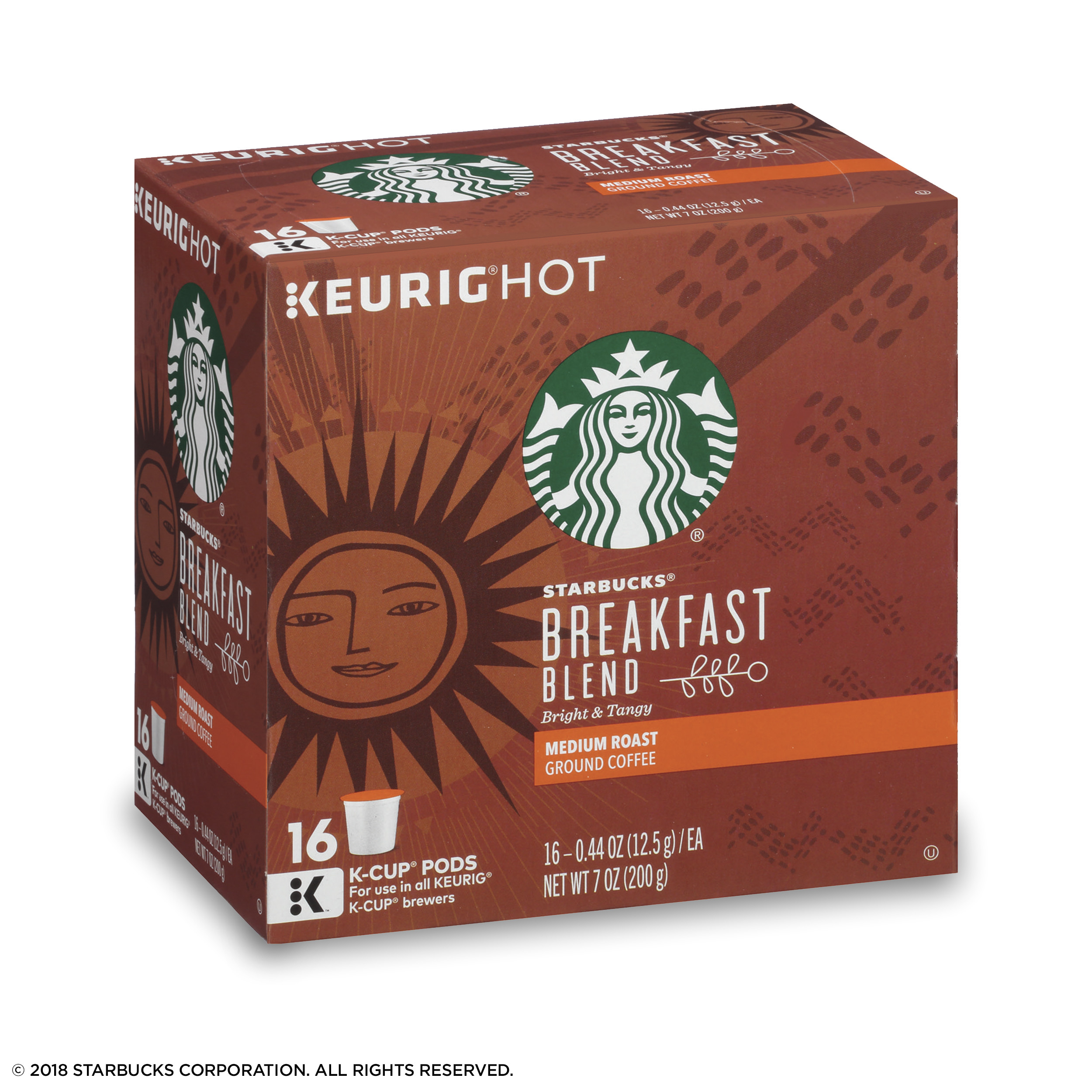 starbucks breakfast blend medium roast single cup coffee for keurig brewers 1 box of 16 16 total k cup pods walmart com