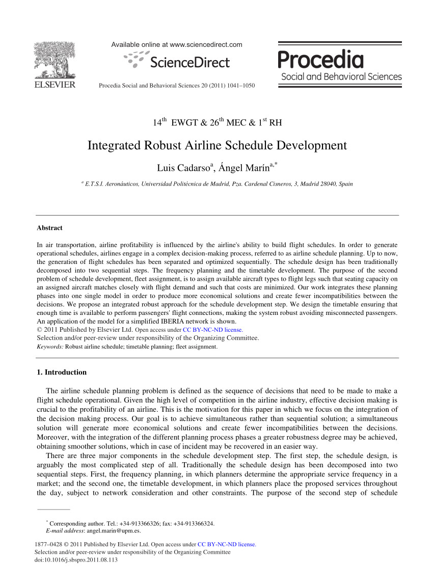 pdf integrated robust airline schedule development