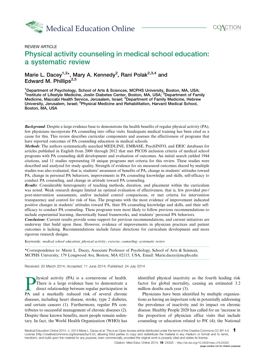 pdf physical activity training in us medical schools preparing future physicians to engage in primary prevention