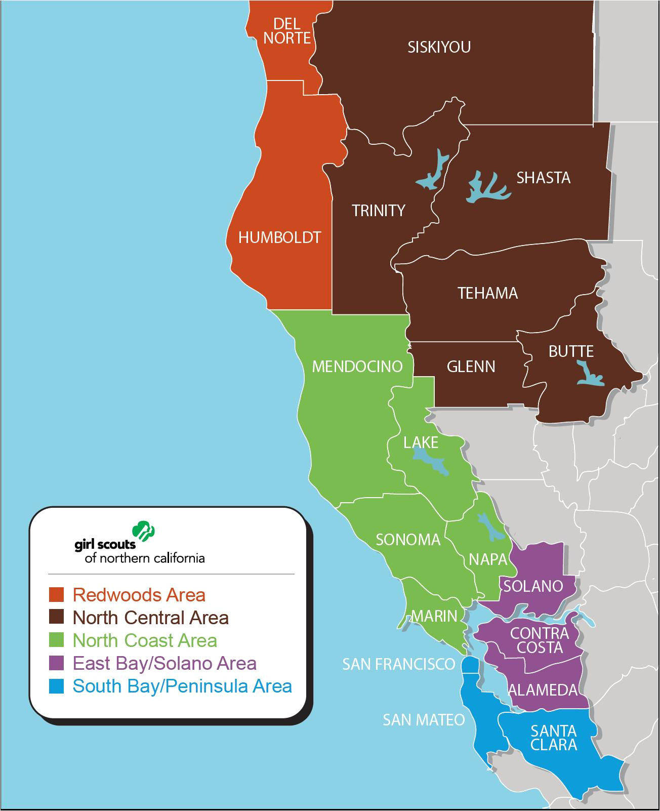 and 29 000 adult members in 19 counties in northern california which include alameda butte contra costa del norte glenn humboldt lake marin