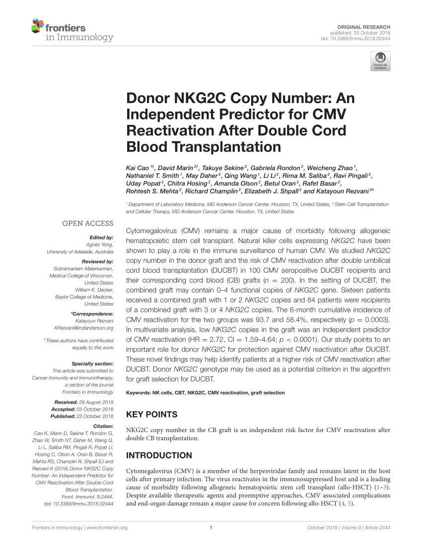 pdf early cytomegalovirus reactivation remains associated with increased transplant related mortality in the current era a cibmtr analysis