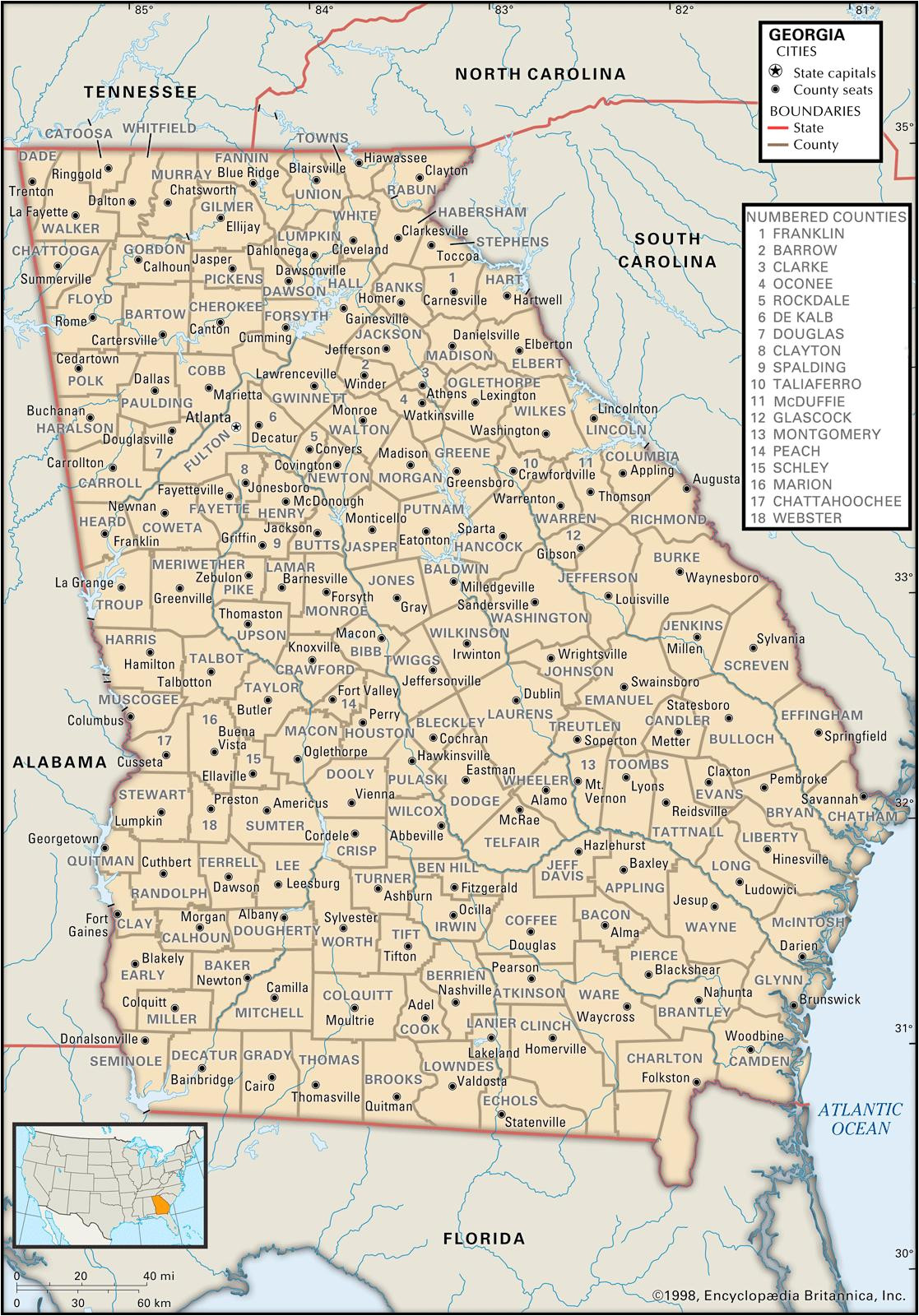 county map of georgia