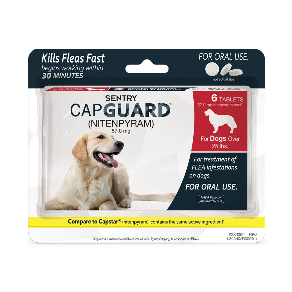 amazon com sentry capguard nitenpyram oral flea control medication 2 25 lbs 6 count pet supplies