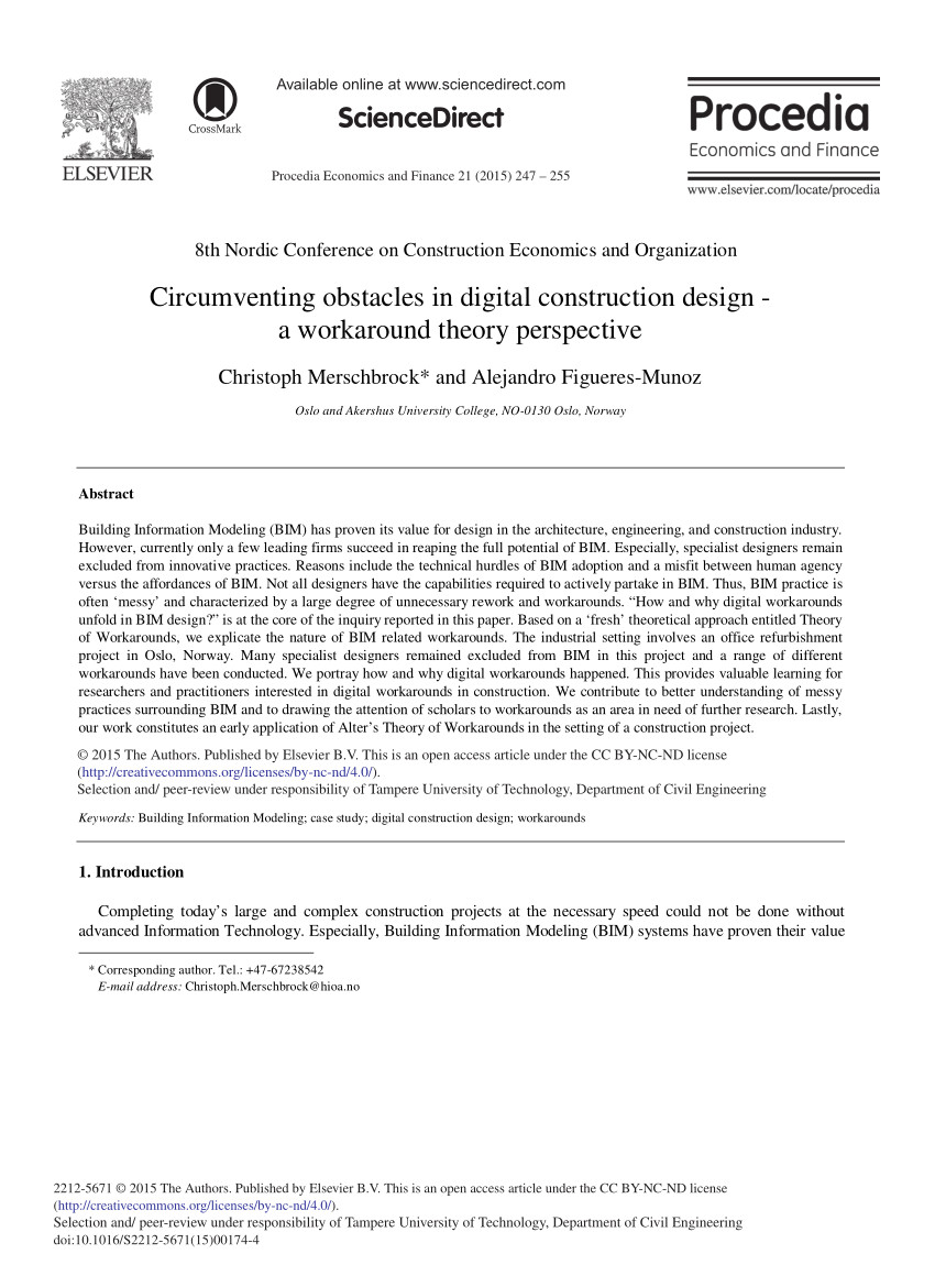 pdf circumventing obstacles in digital construction design a workaround theory perspective