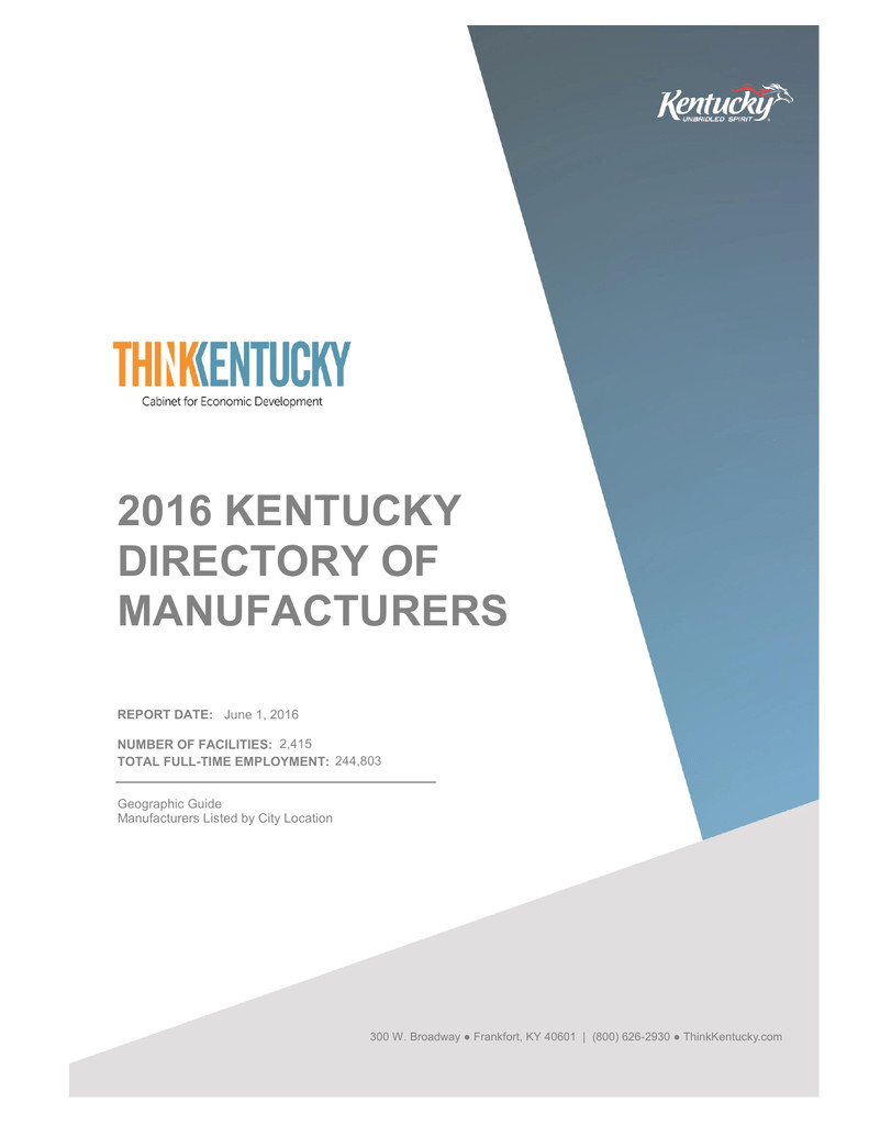 Complete Comfort Heating and Air Middlesboro Ky 2016 Kentucky Directory Of Manufacturers Report Date