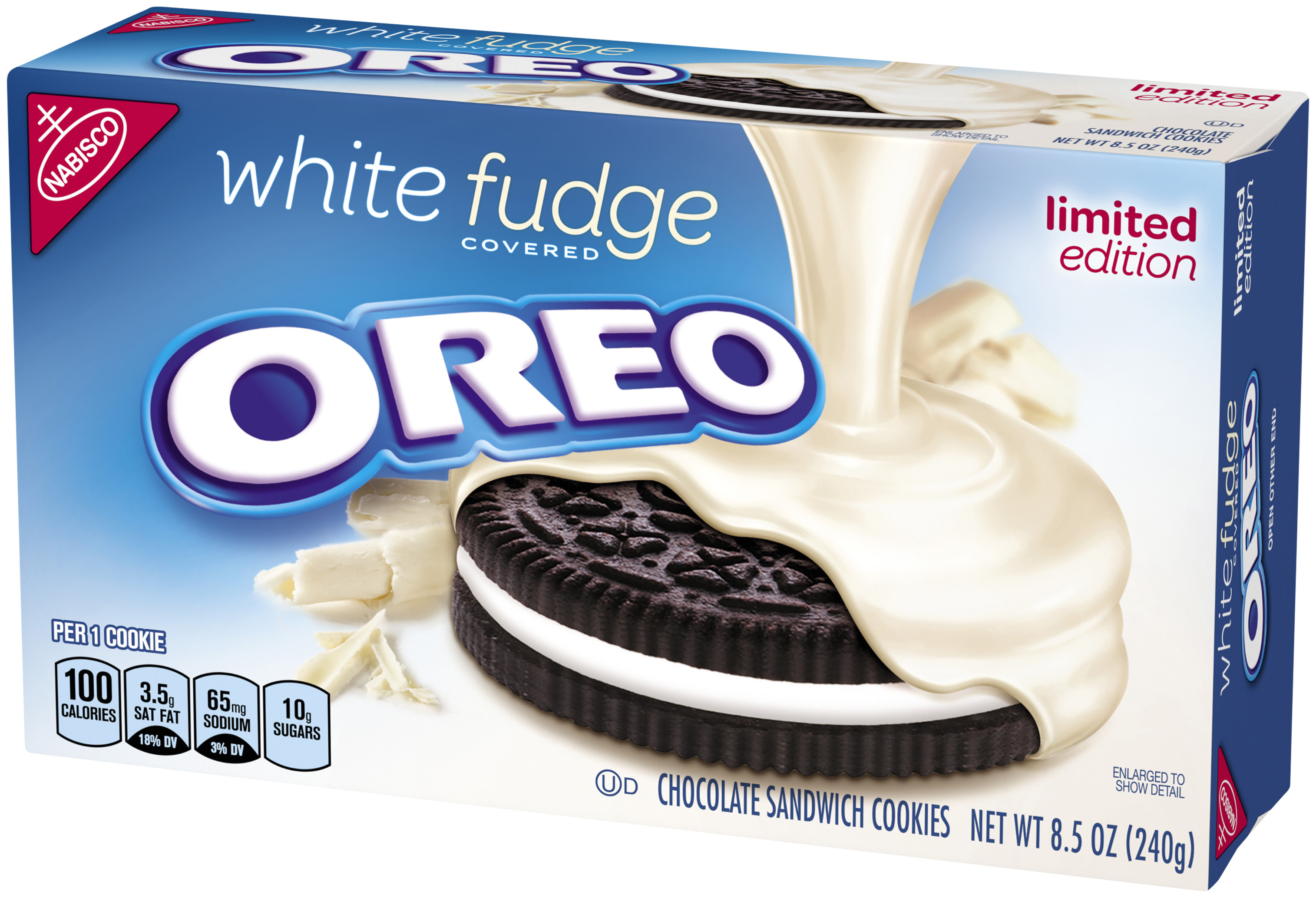 oreo white fudge covered chocolate sandwich cookies 8 5 oz walmart com