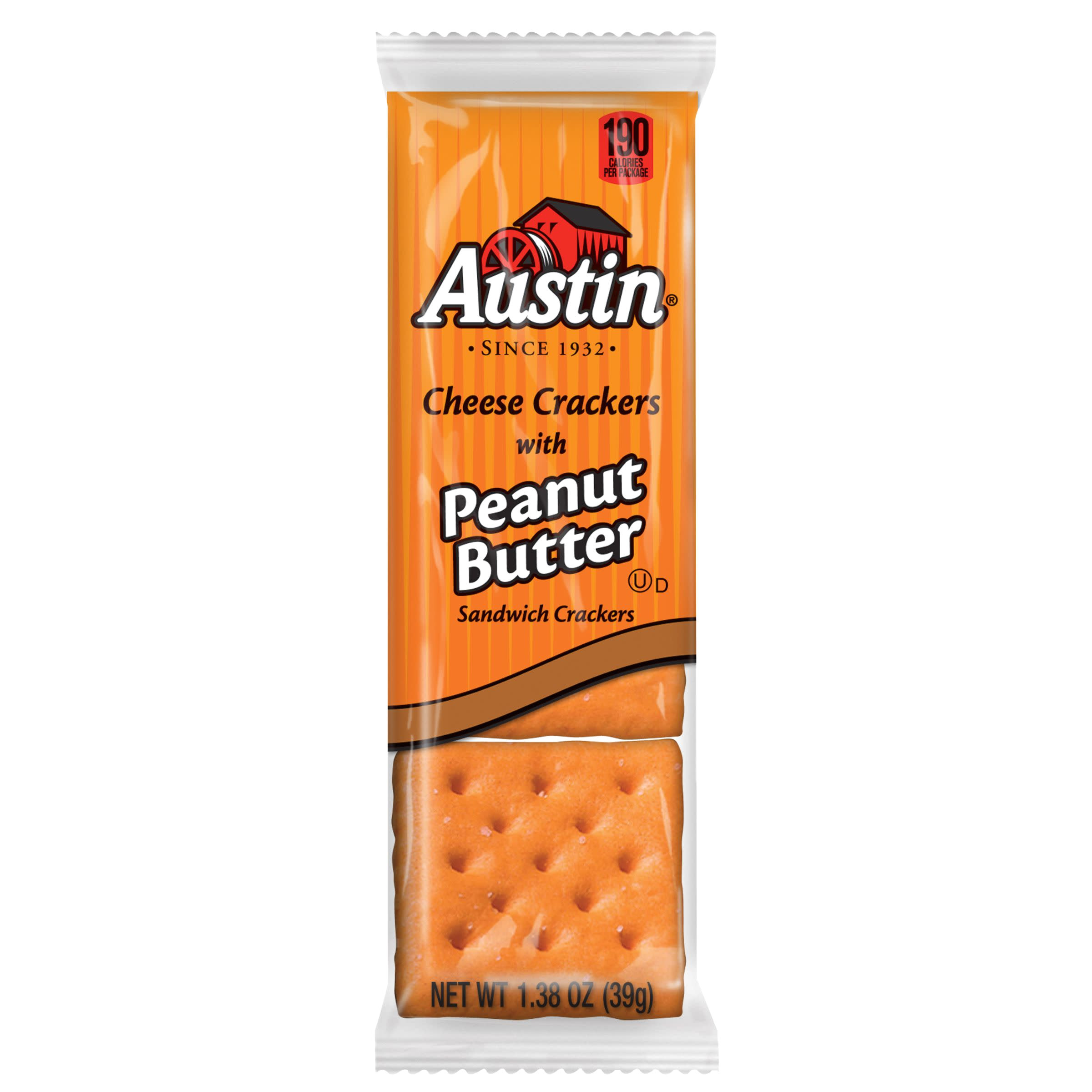 austin sandwich crackers cheese crackers with peanut butter value pack 37 2 oz 27 ct walmart com