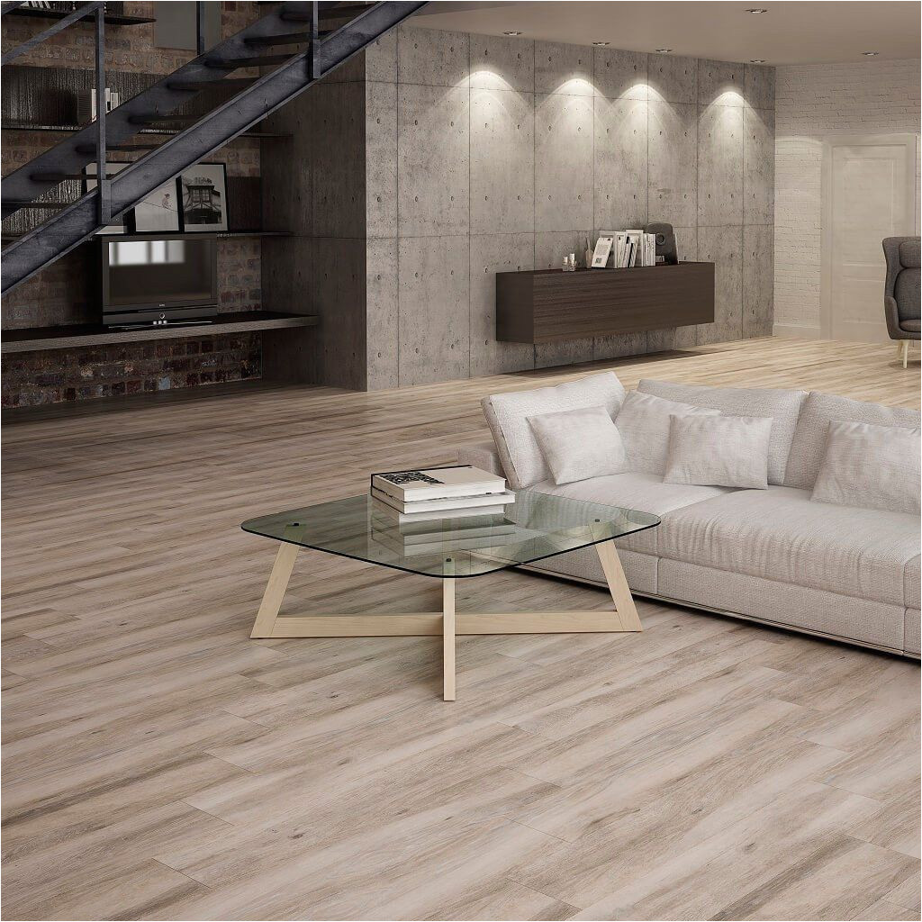 atelier taupe wood effect tiles in modern living room