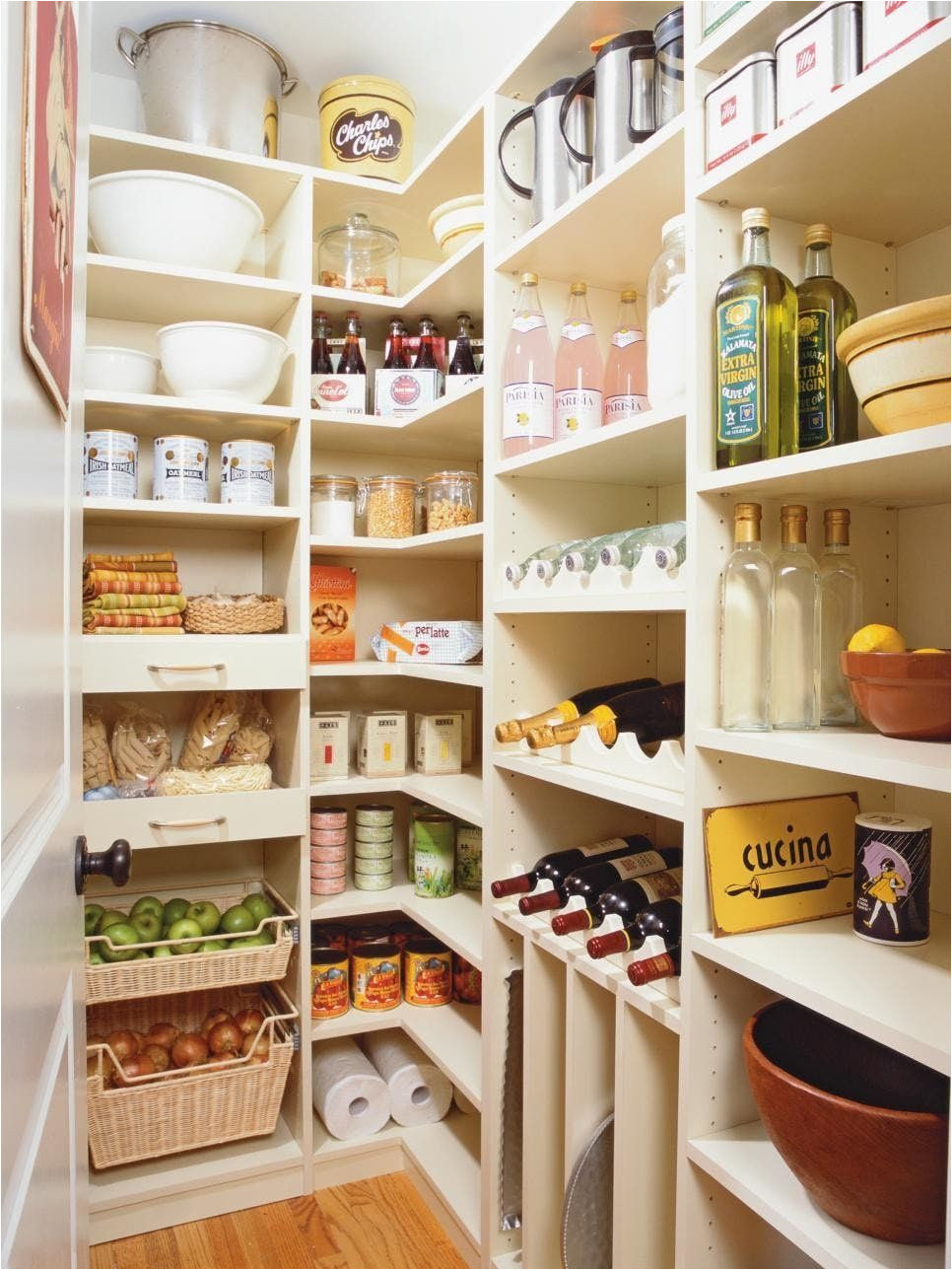give your reserves the display they deserve by adding a wine rack to your polished pantry
