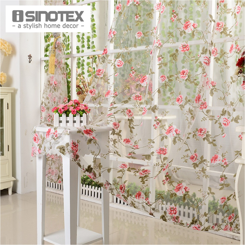 isinotex janela cortina de tecido voile burnout floral vermelho transparente sheer sala tulle voile triagem 1 pa s lote em cortinas de home garden no