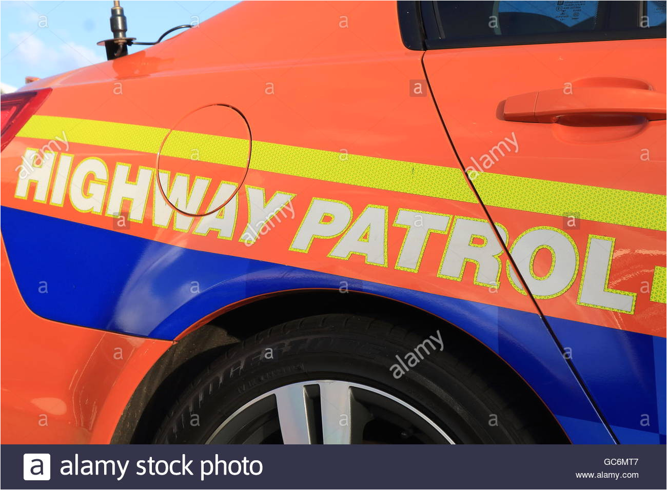 australische autobahnpolizei polizeiauto stockbild