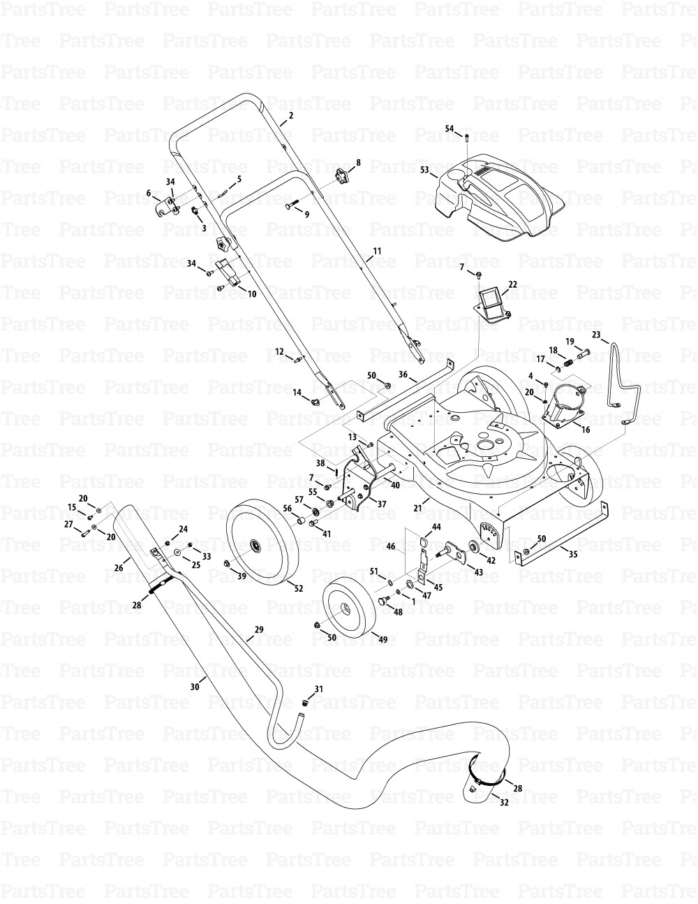 cub cadet csv050 24a 05mm010 24a 05mm756 cub cadet chipper shredder vacuum 2010 general assembly csv 050 diagram and parts list partstree com