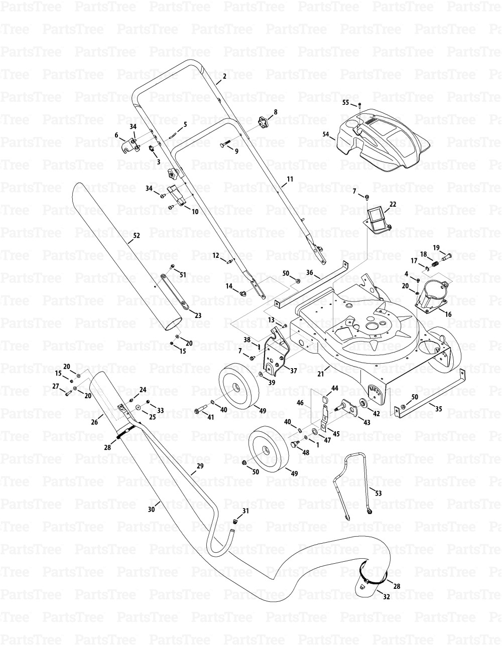 troy bilt csv060 24a 060c211 troy bilt chipper shredder vac 2010 csv 060 drive frame diagram and parts list partstree com