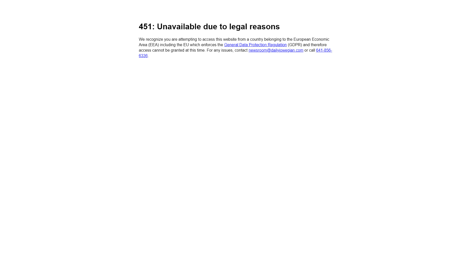 websites not available in the european union after gdpr