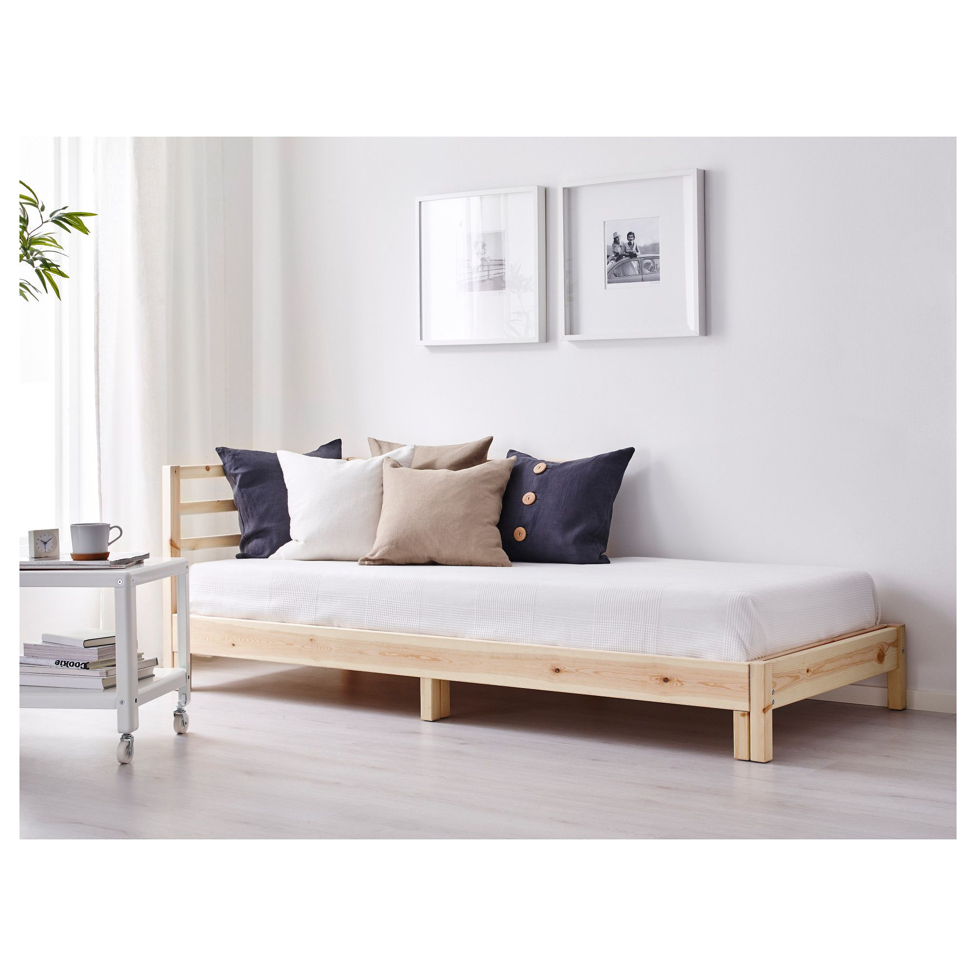 ikea tarva day bed with 2 mattresses two functions in one chaise longue by day and bed by night