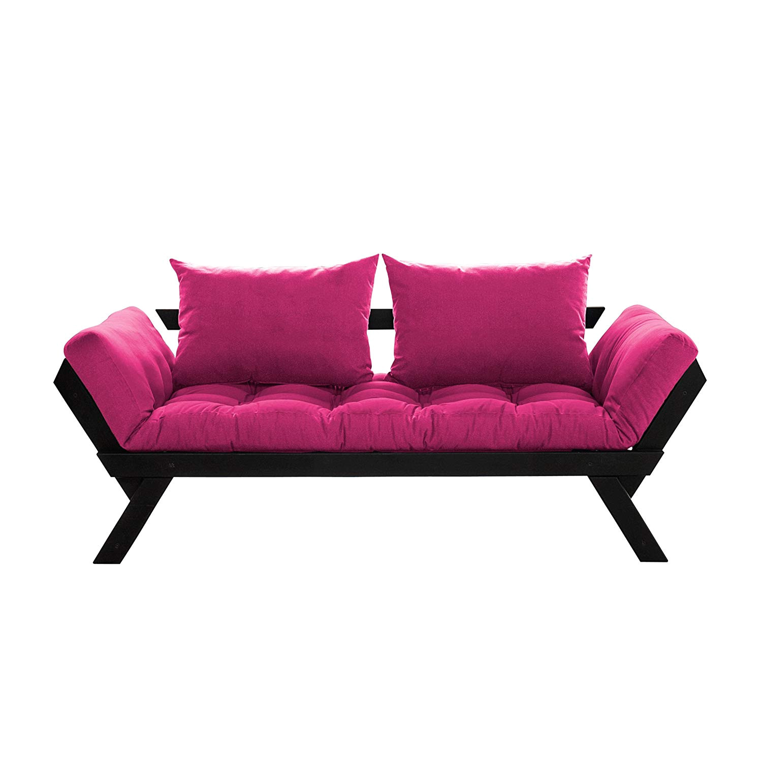 amazon com fresh futon bebop convertible futon sofa bed black frame pink mattress kitchen dining