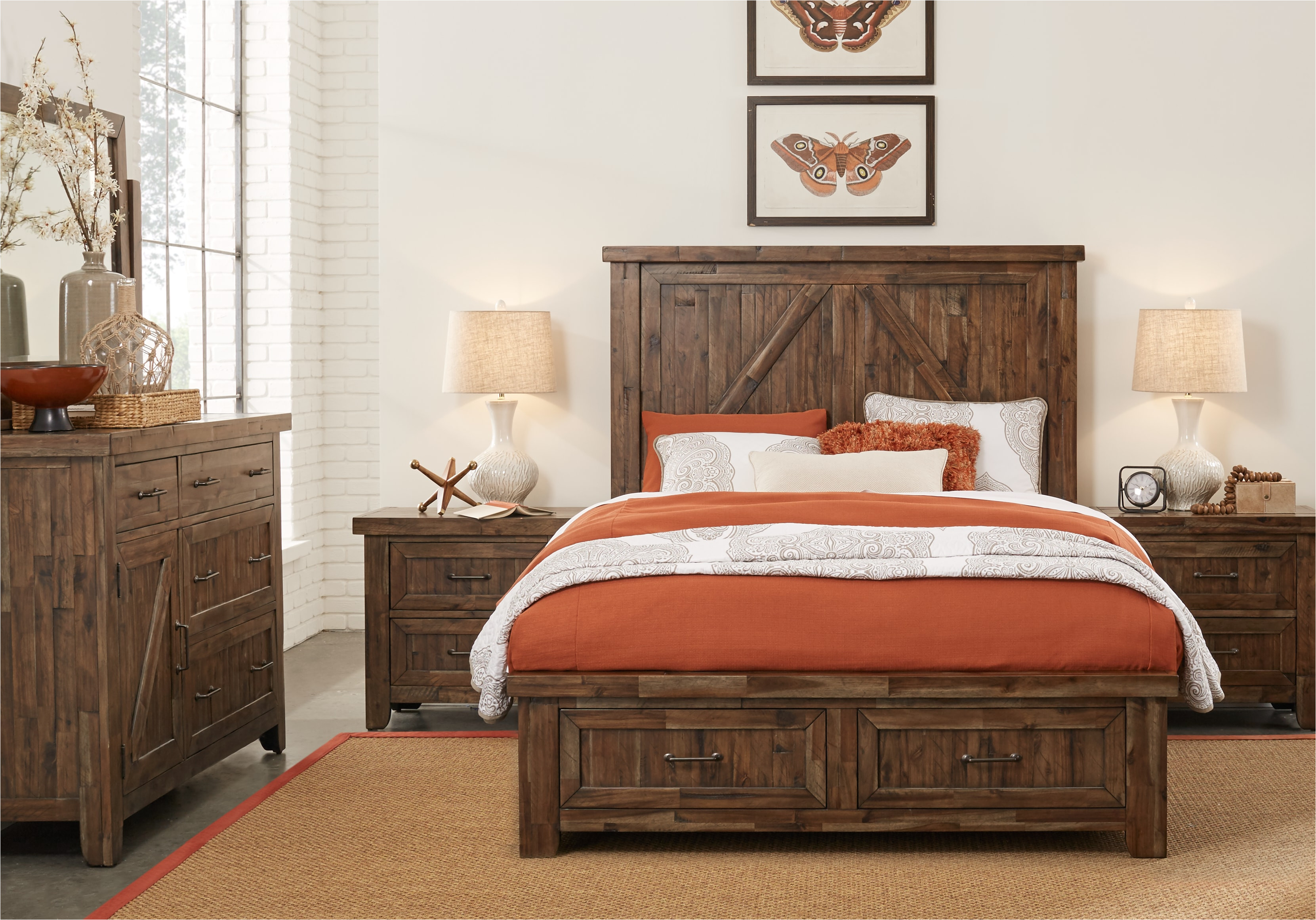 fieldcreek brown 5 pc queen panel bedroom with storage queen bedroom sets dark wood