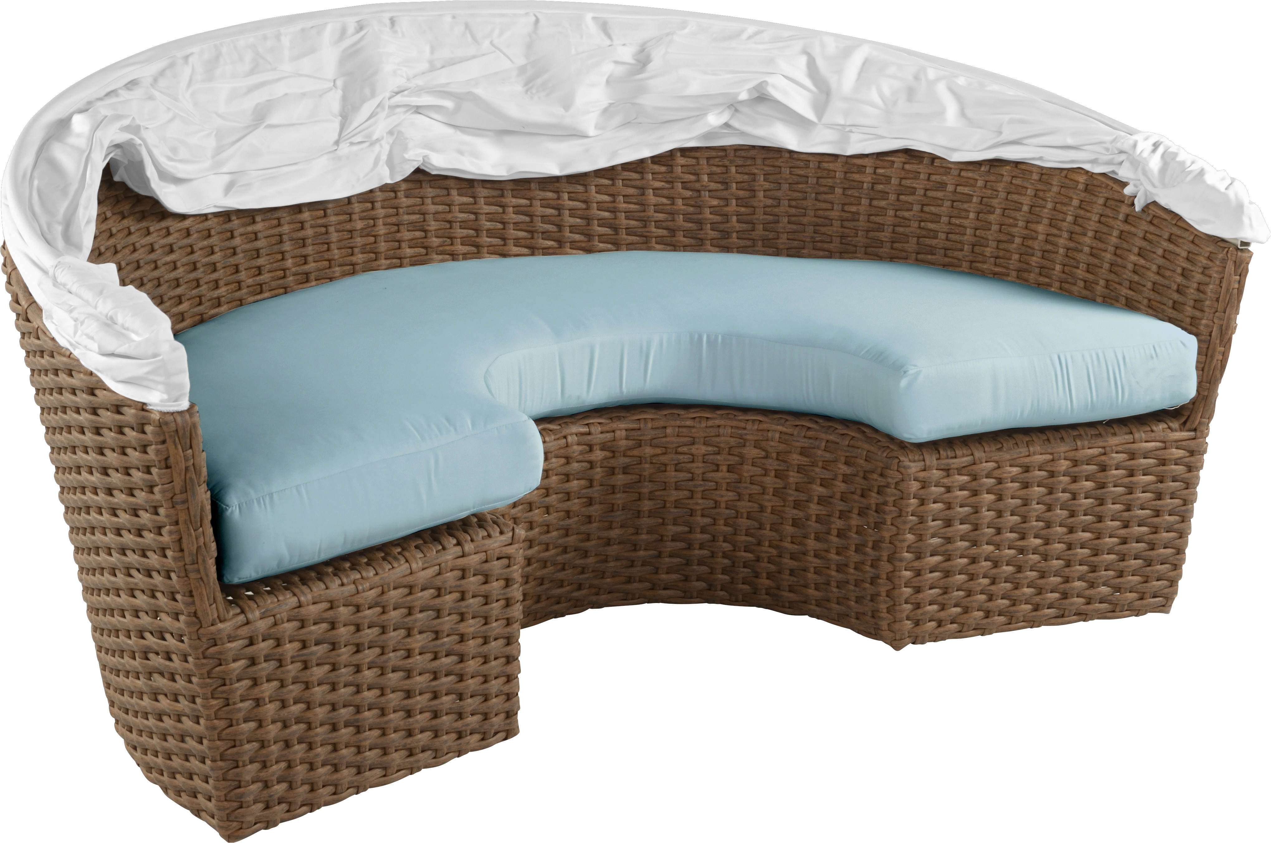 palisades brown daybed with blue cushions outdoor daybeds blue wicker