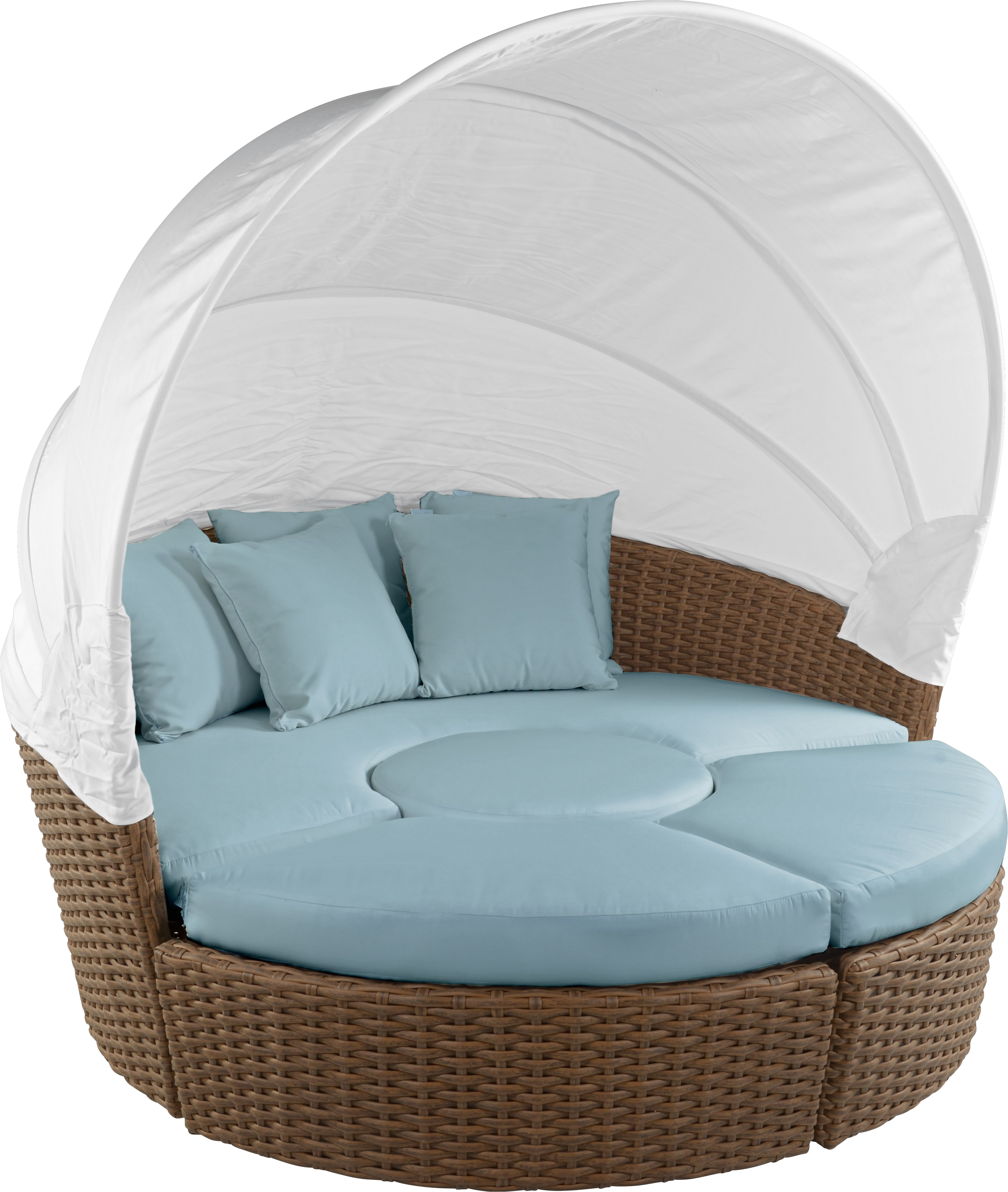 palisades brown daybed with blue cushions outdoor daybeds blue wicker