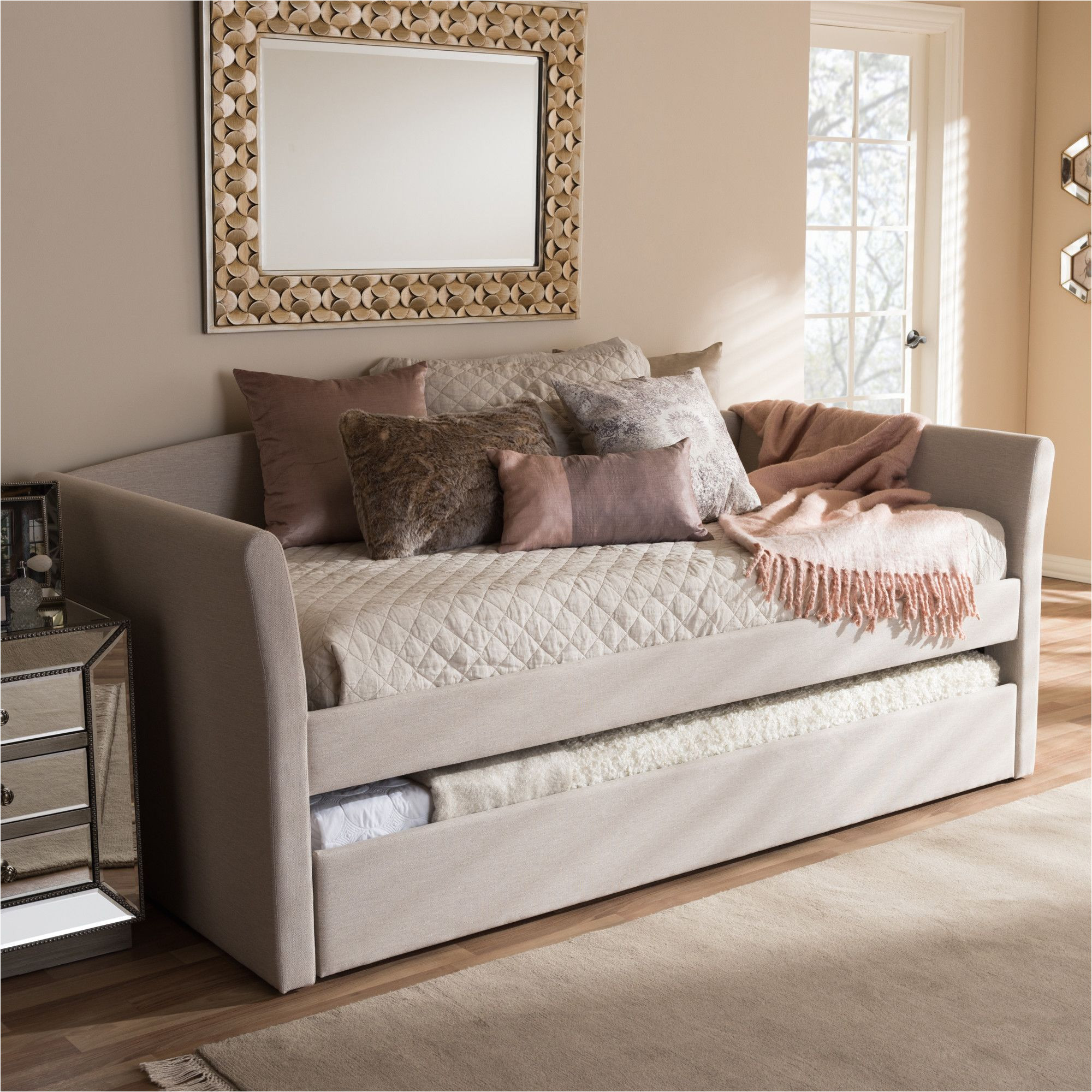 baxton studio serena daybed with trundle