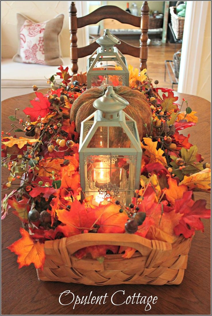 fall harvest basket centerpiece