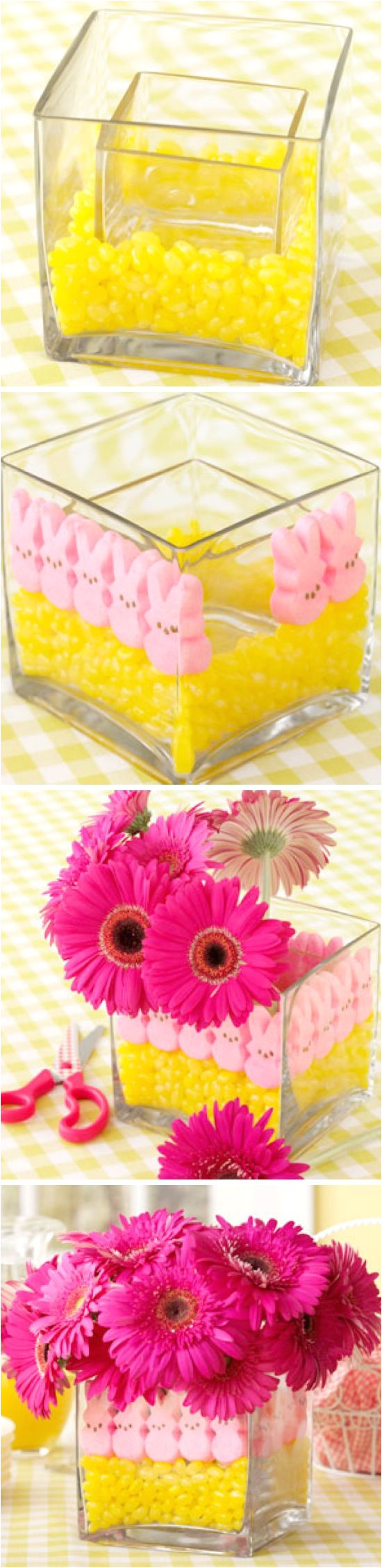 peeps flower vase centerpiece cute for easter centerpiece i like the peeps in a vase rather than in my kiddos tummies