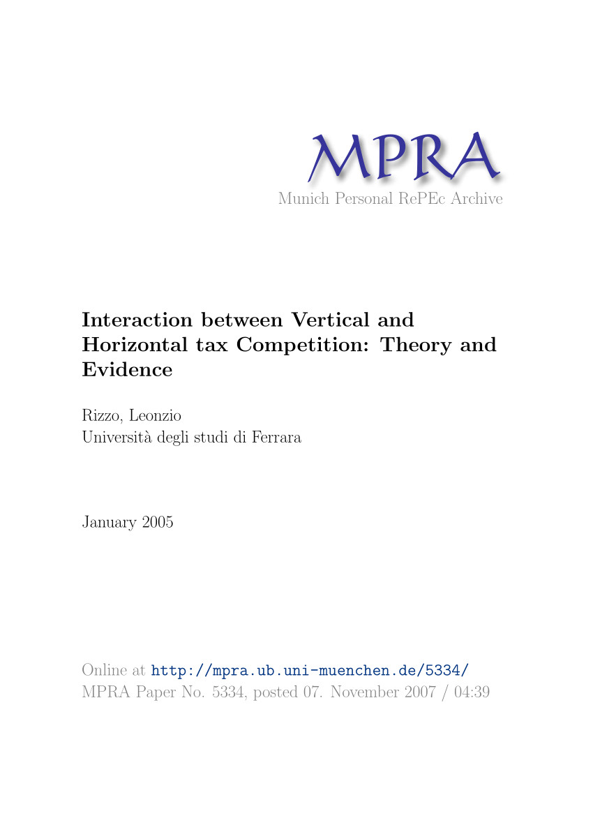 pdf interaction between vertical and horizontal tax competition theory and evidence