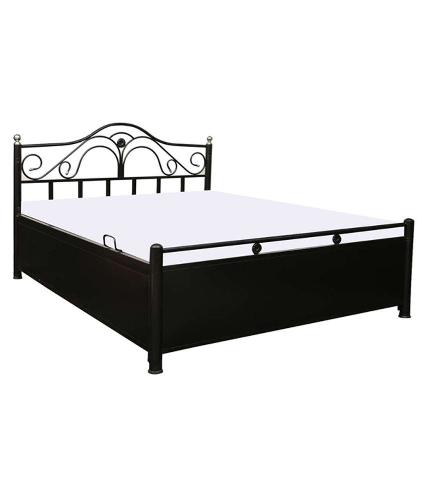 queen size metal nyana diwan bed hydraulic with storage