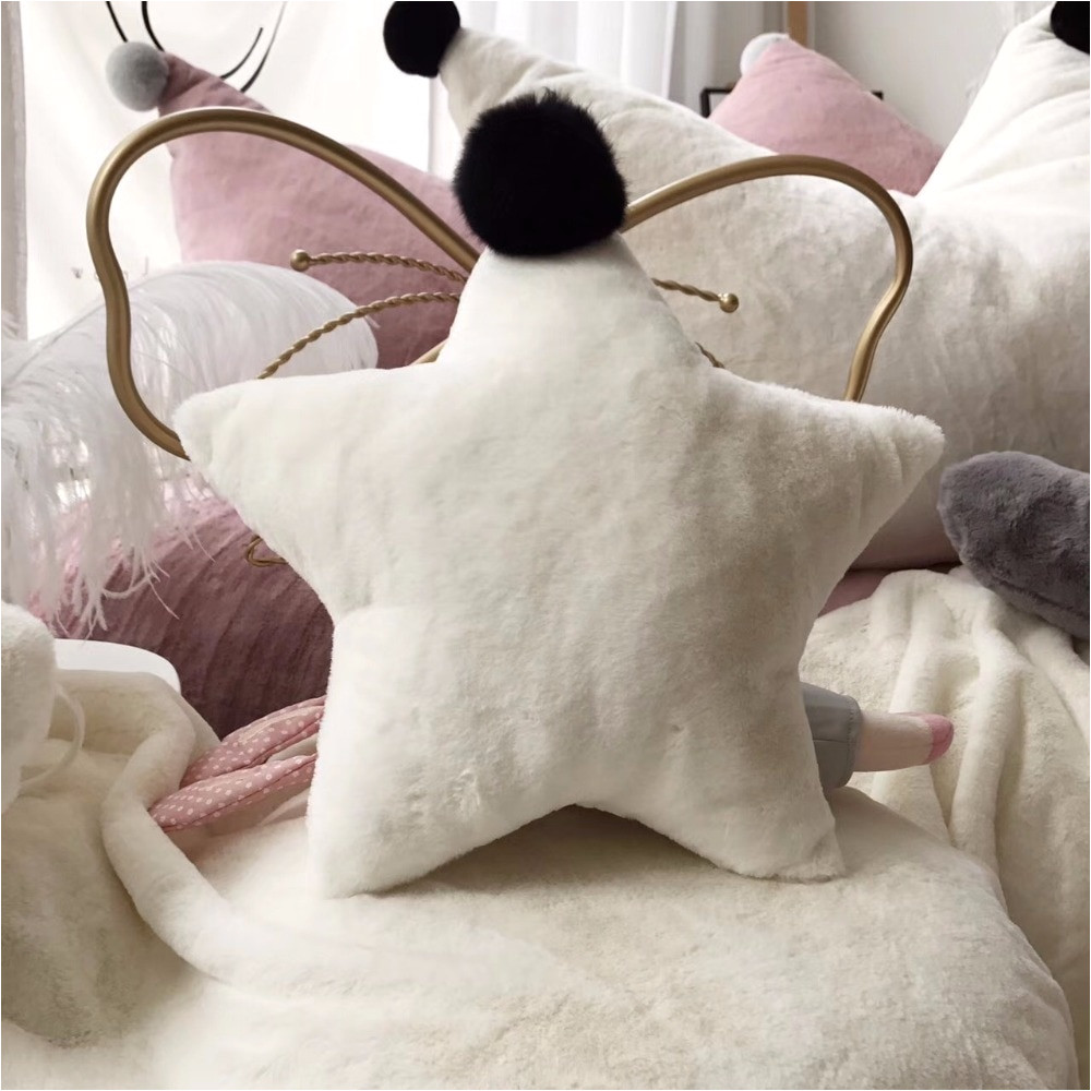 rabbit fur pillow decorative room cartoon star heart crown pillow cushion balls cute baby pillows stuffed plush dolls cusion in cushion from home garden