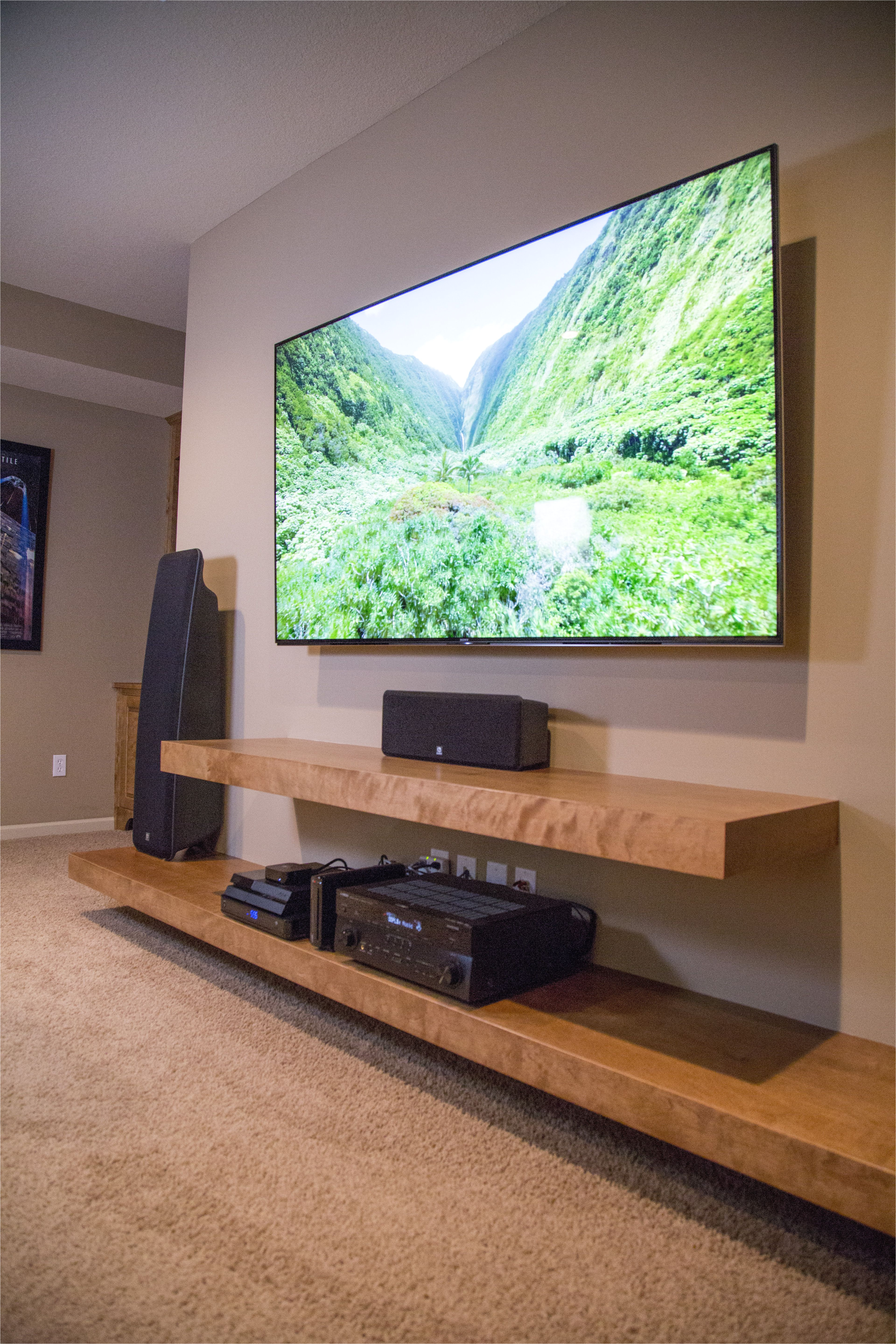 floating shelves entertainment center