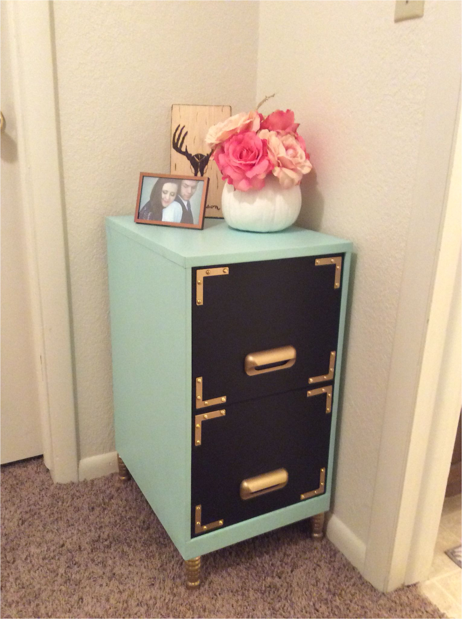 filing cabinet makeover black chalkboard paint on the drawers more