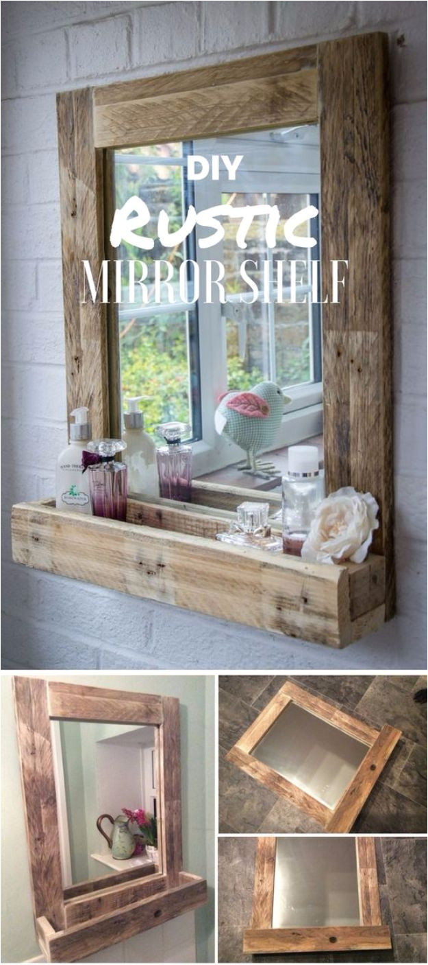 diy mirrors diy rustic mirror shelf best do it yourself mirror projects and cool