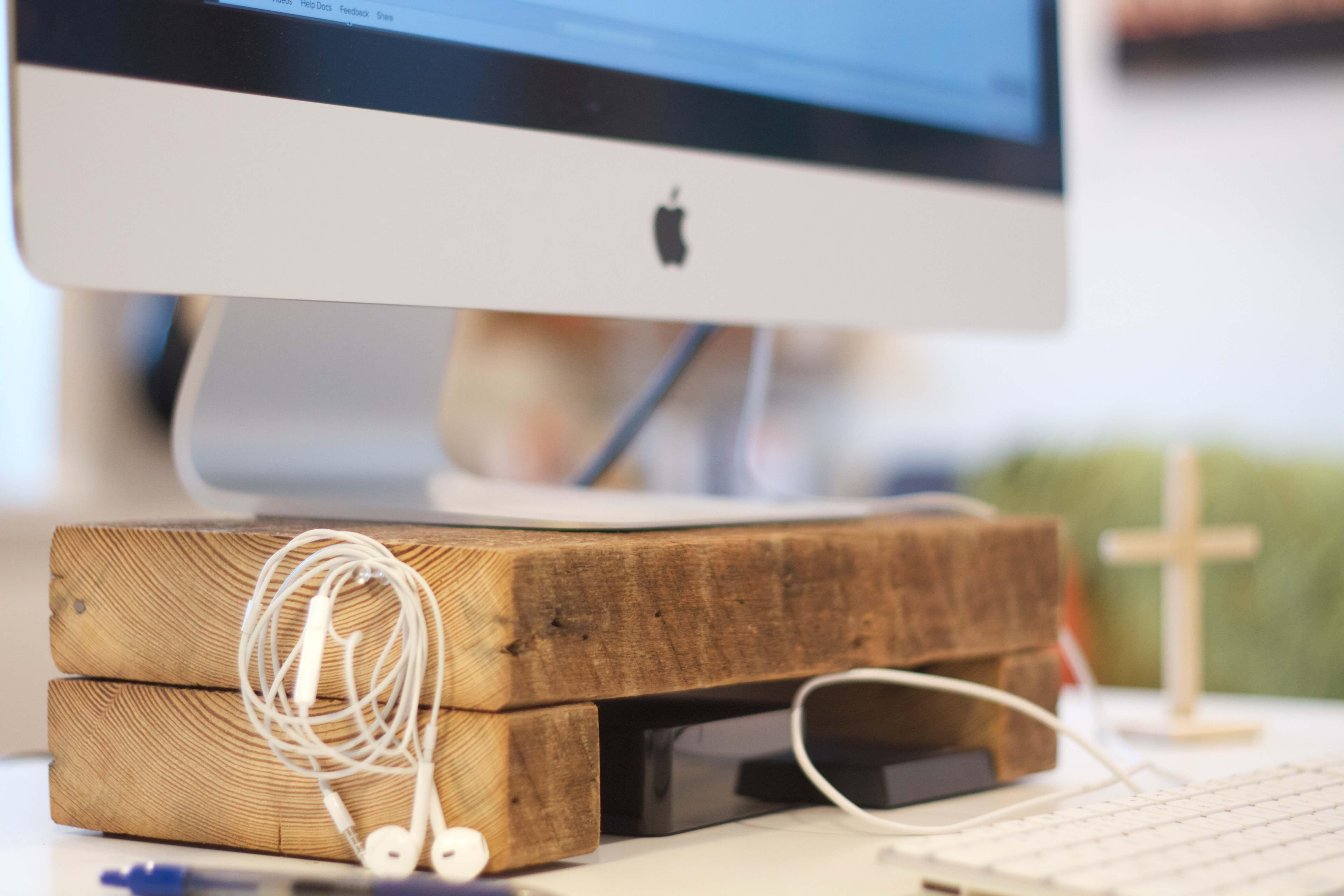 monitor stand from reclaimed wood work office types of diy monitor stand wood