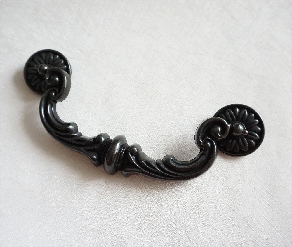 6 large drop bail dresser pull handle drawer pulls rustic antique black bronze kitchen cabinet