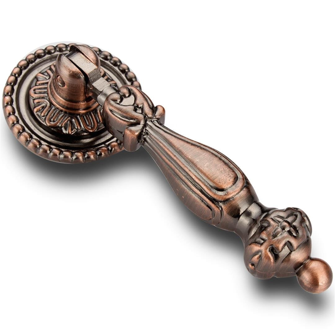 get quotations a 2pcs dresser drawer furniture handles ring drop pull bronze cabinet door knocker copper red