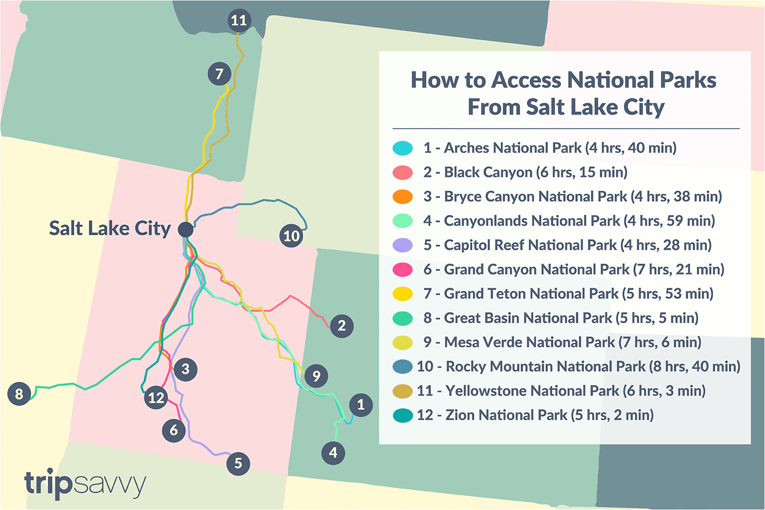 driving distance drive times from salt lake city to national parks 3362273 final ac 01 5c13ff0646e0fb000166e90b png