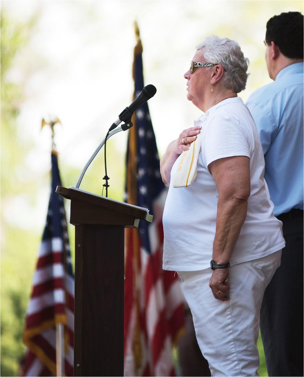 memorial day event attendees honor the fallen other military veterans