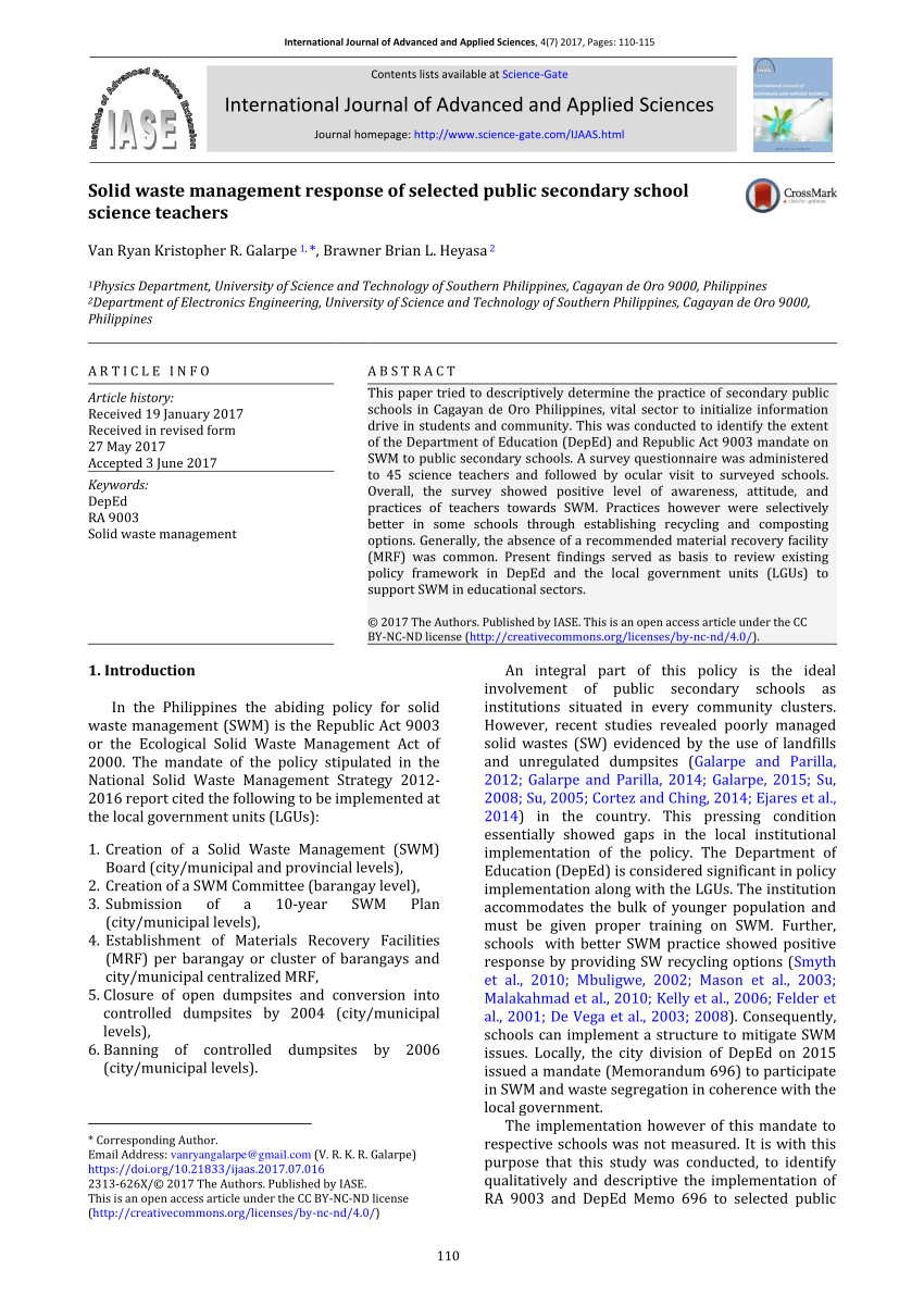 pdf solid waste characterization and recycling potential for university technology petronas academic buildings