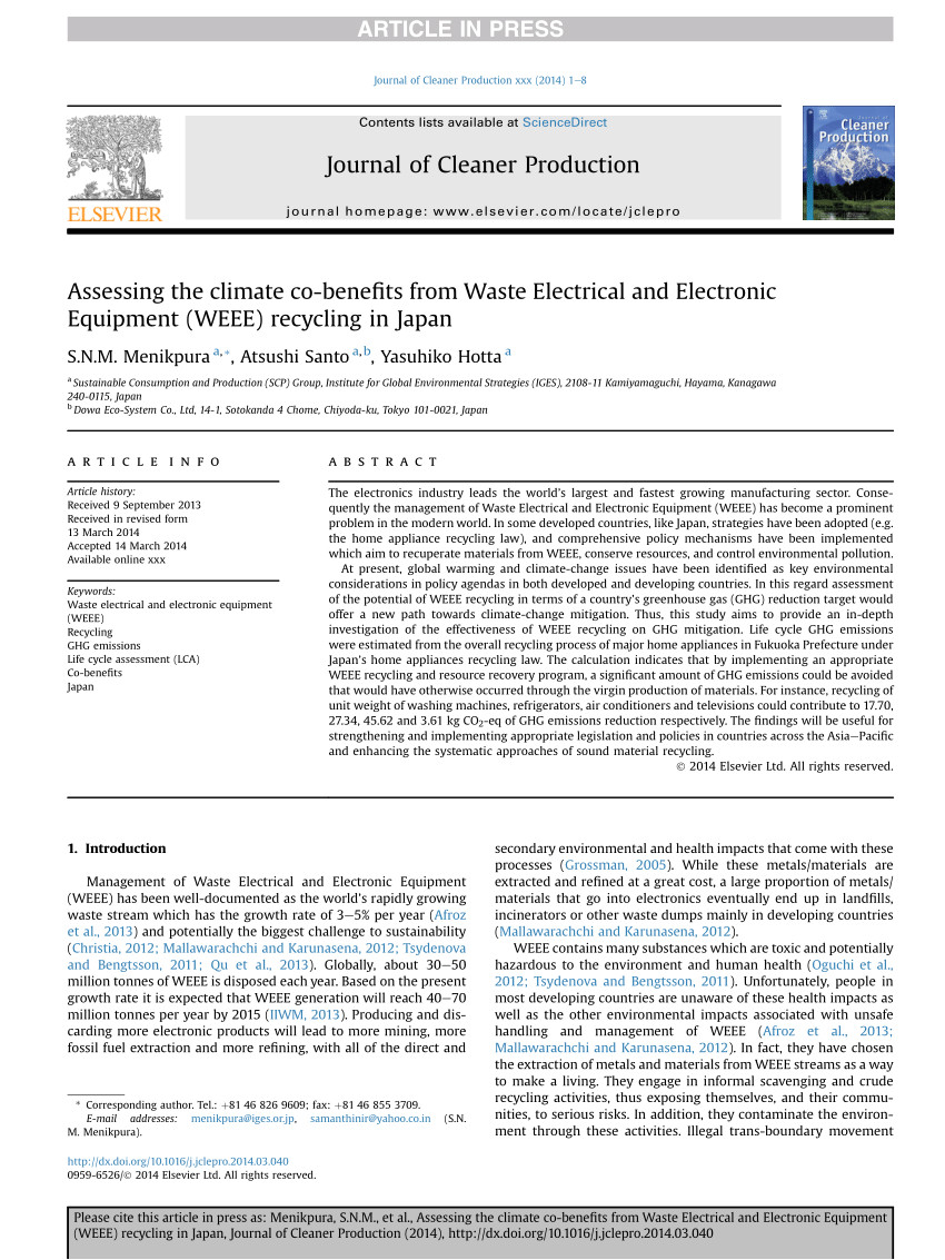 pdf a study on the environmental aspects of weee plastic recycling in a brazilian company