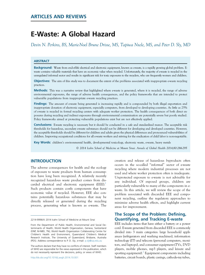 pdf e waste recycling environmental and health impacts