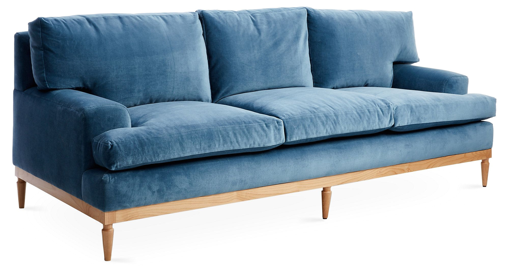 english roll arm sofa tight back luxury sutton 89 quot sofa harbor blue velvet e kings