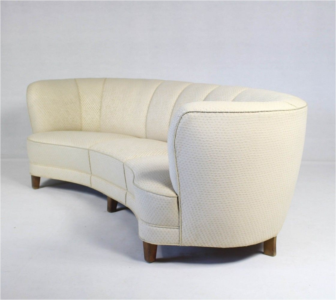 danish vintage curved banana sofa 1950s