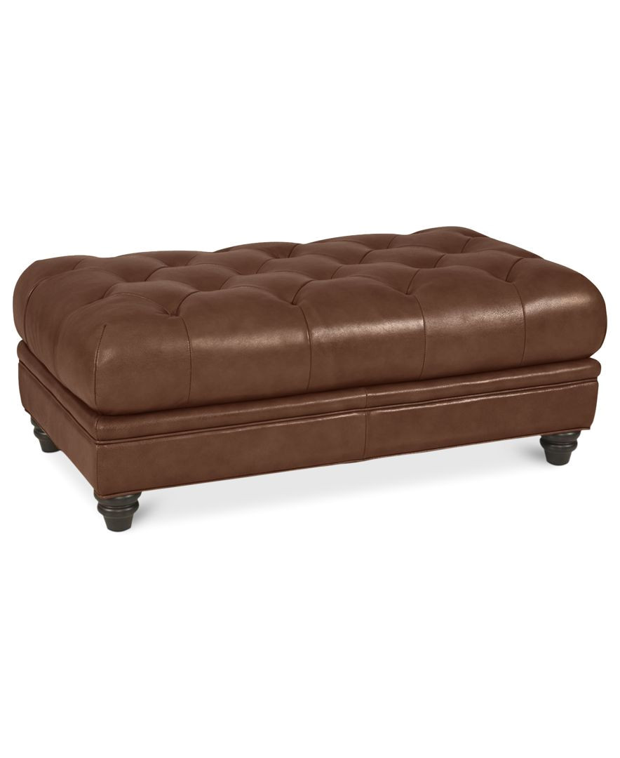 martha stewart collection bradyn leather cocktail ottoman