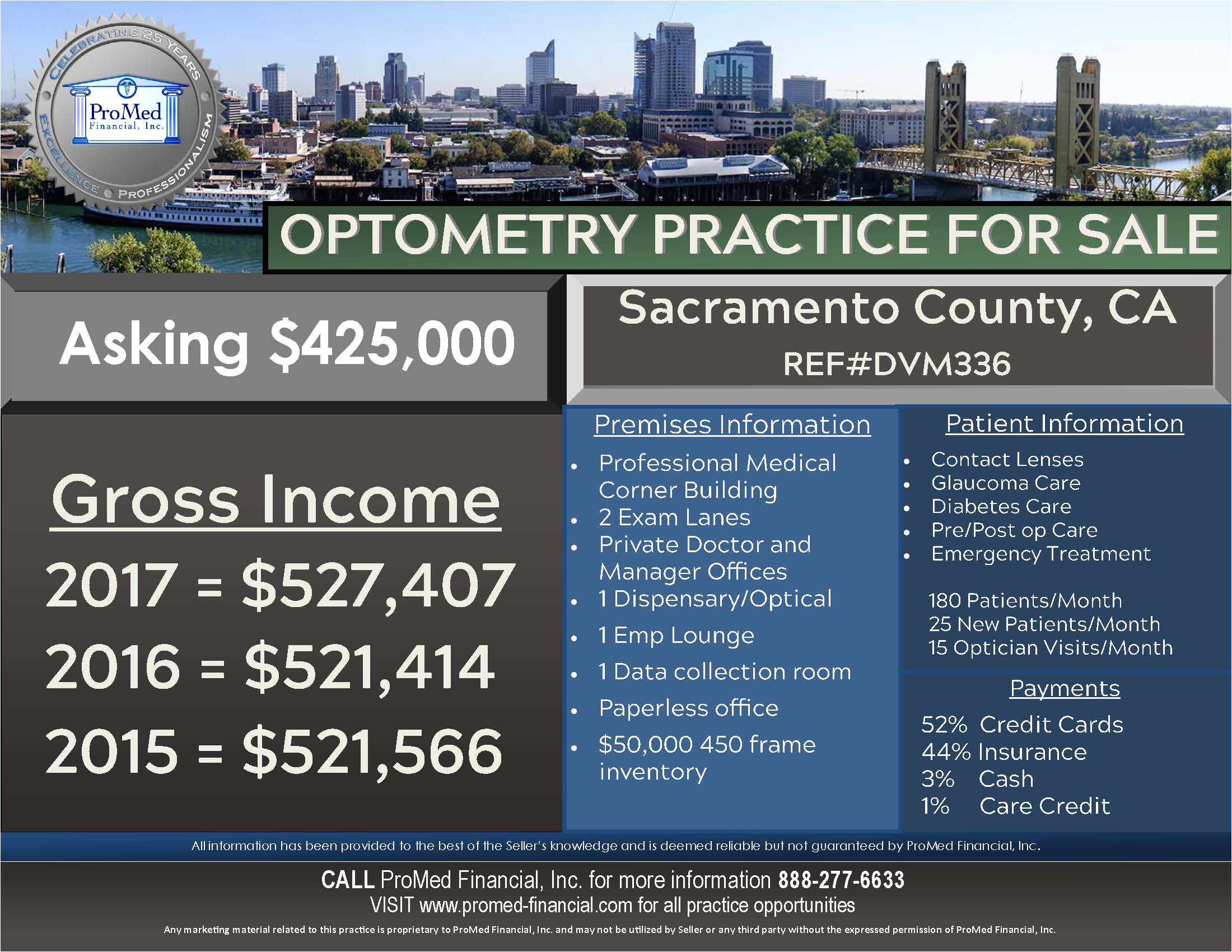 sacramento optometry practice for sale