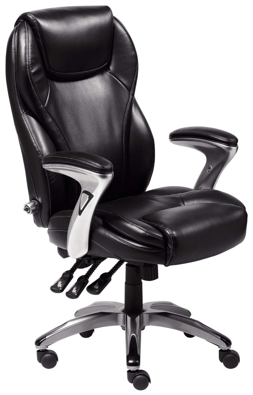 Executive Office Chair with Leg Rest Amazon Com Serta Bonded Leather Executive Chair Multi Paddle