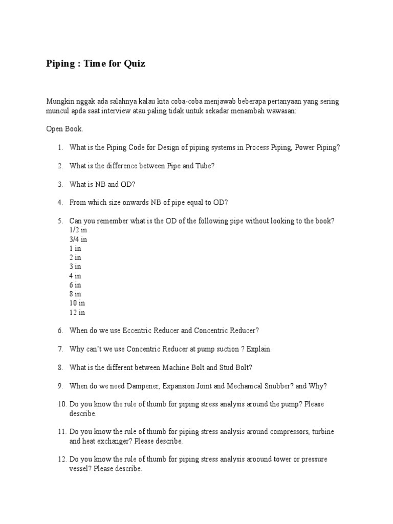 piping time for quiz pipe fluid conveyance stress strain analysis
