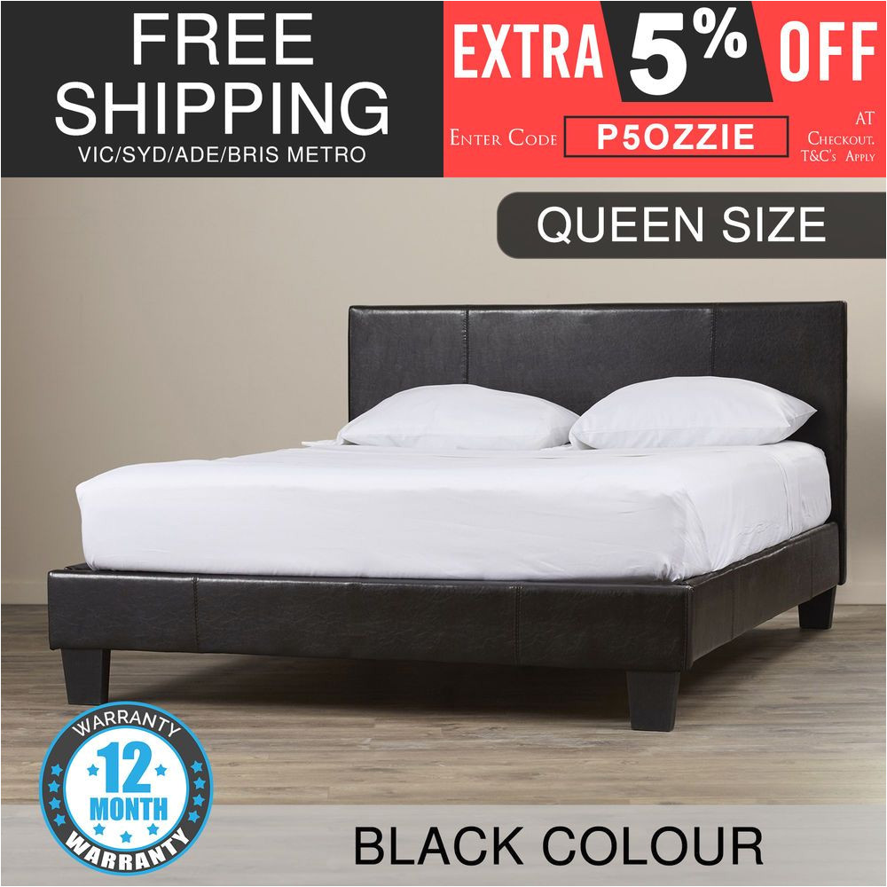 Extra Strong Bed Frames New Bed Frame Queen Size Pu Leather Wooden Slat High Padded Head