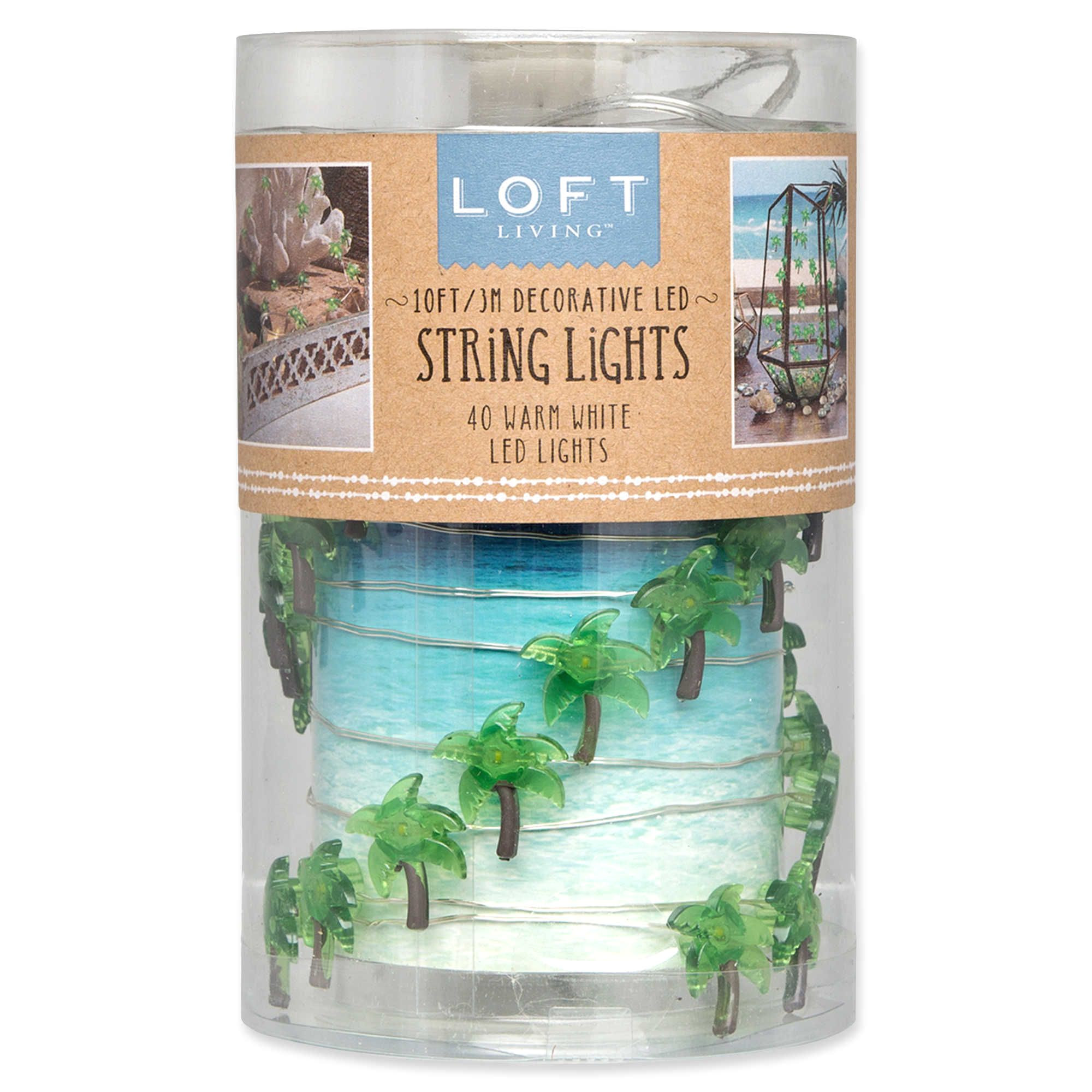 loft living 10 foot 40 light led micro palm trees string lights in green