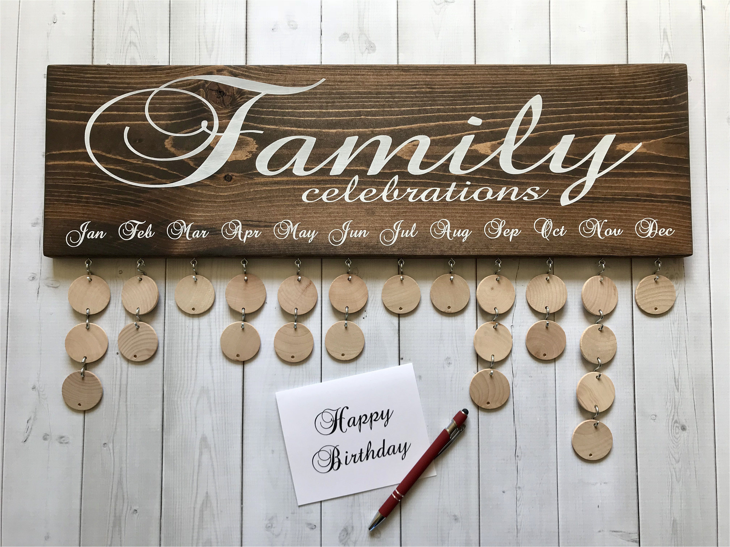 Family Birthday Board Kit Family Celebrations Board with Natural Discs Birthday Etsy