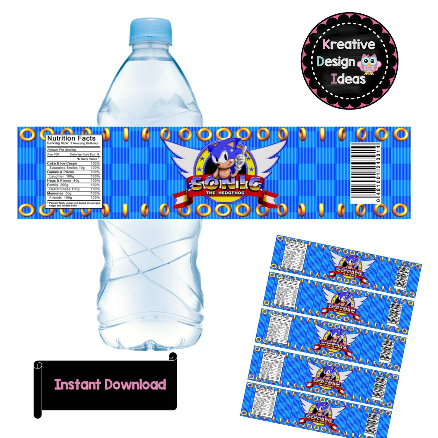 sonic birthday parties sonic party 7th birthday birthday ideas water bottle labels